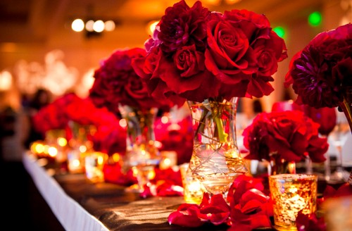 red flowers centerpiece