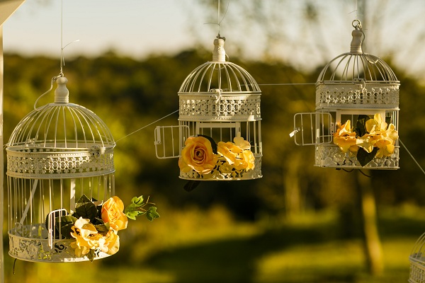 Gaiolas na decoração de casamento