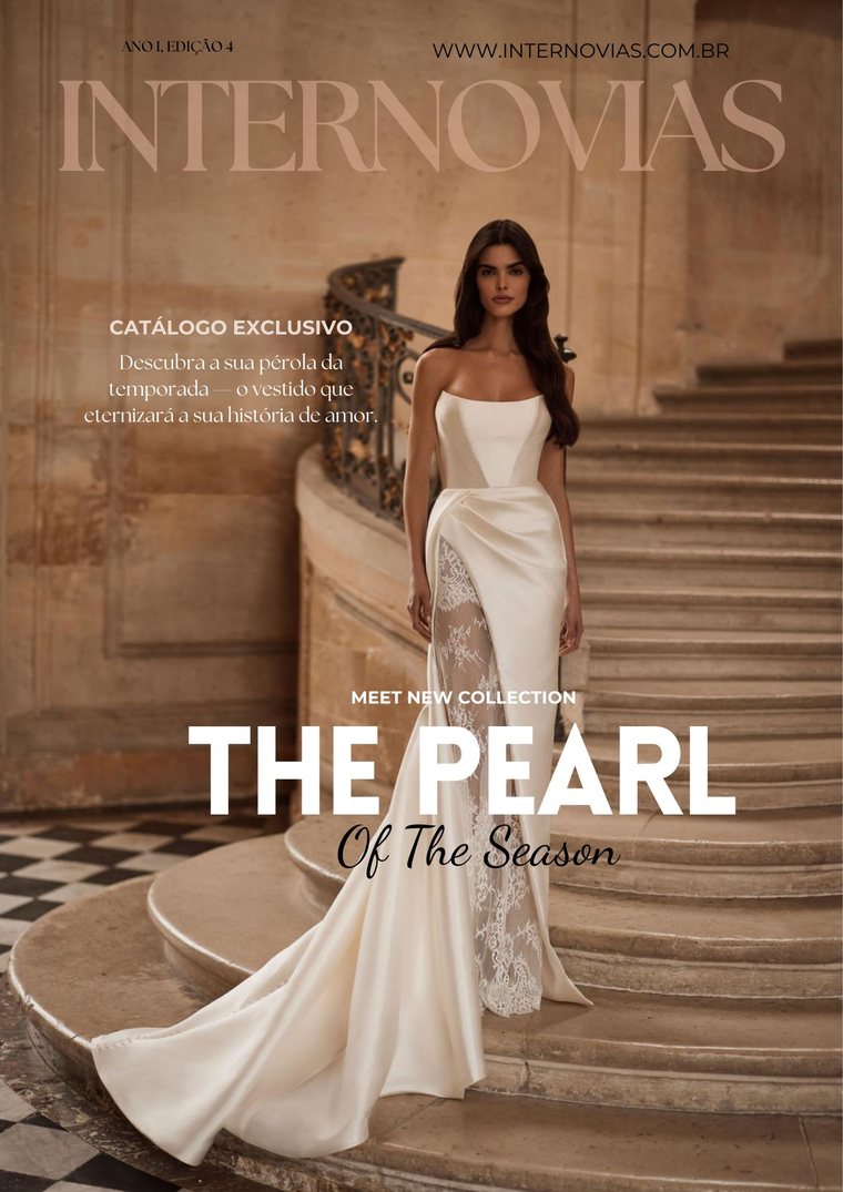 Capa do catálogo da Coleção The Pearl of the Season by Internovias — vestidos de noiva no Rio de Janeiro